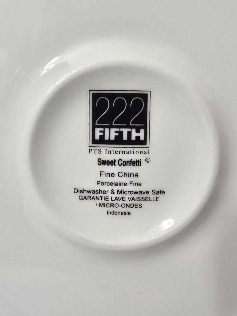 222 Fifth Sweet Confetti Plate Square Cupcake Tower Dessert Cherry Red Porcelain